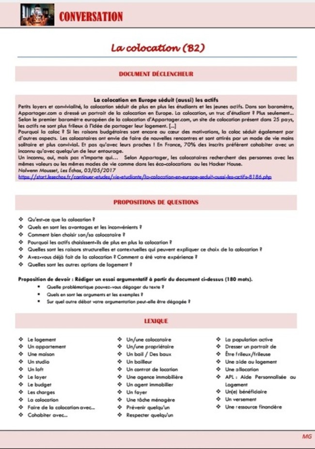 La colocation (B2) | POURQUOI PAS... EN FRAN&Ccedil;AIS ? | Scoop.it