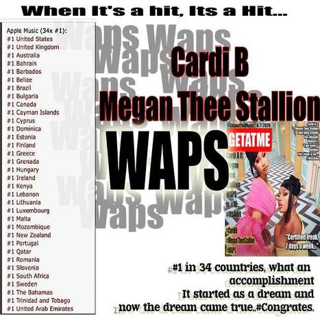 GetAtMe- Cardi B WAPS ft Megan Thee Stallion goes #1 in 34 countries... ( a hit is a hit...) | GetAtMe | Scoop.it