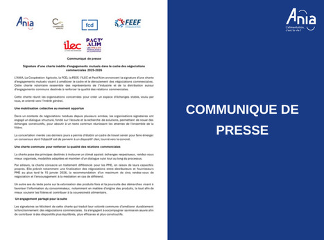 Signature de la charte d&rsquo;engagements mutuels des n&eacute;gociations : une avanc&eacute;e pour apaiser les relations commerciales | AGROALIMENTAIRE | Scoop.it
