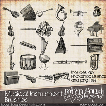 Musical Instrument Photoshop Brushes | Drawing References and Resources | Scoop.it