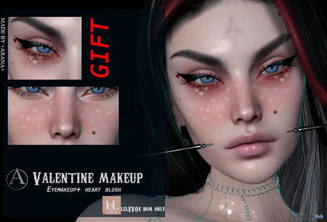 Valentine Makeup For Lelutka EvoX February 2023 Group Gift by ARANA | Teleport Hub - Second Life Freebies | Second Life Freebies | Scoop.it