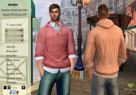 James Sweater Hood & Shirt August 2021 Group Gift by Resun Fashion Store | Teleport Hub - Second Life Freebies | Second Life Freebies | Scoop.it