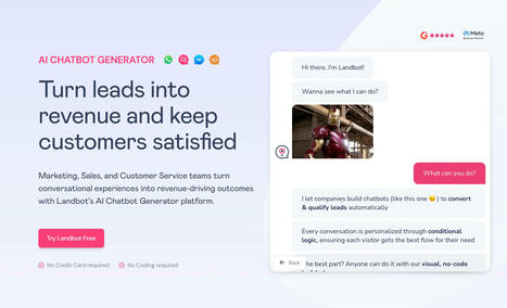 AI Chatbot Generator for Conversational Experiences.Marketing, Sales, and Customer Service teams save time and cut operating costs by automating conversations with Landbot's AI Chatbot Generator. | Starting a online business entrepreneurship.Build Your Business Successfully With Our Best Partners And Marketing Tools.The Easiest Way To Start A Profitable Home Business! | Scoop.it