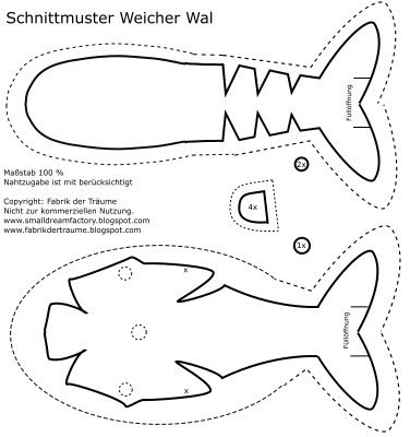 Fabrik der Tr&auml;ume: Kostenloses Schnittmuster Weicher Wal | N&auml;hen | Scoop.it