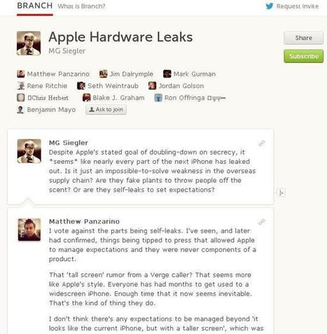 Les deux fondateurs de Twitter lancent Branch et Medium | R&eacute;seaux et m&eacute;dias sociaux, veille, technique et outils | Scoop.it