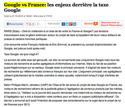 Taxe Google : les m&eacute;dias font-ils de l'info ou du lobbying ? | News from the world - nouvelles du monde | Scoop.it