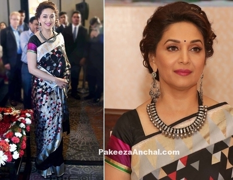 Madhuri Dixit in Digital Print Saree with Short Blouse | Indian Fashion Updates | Scoop.it