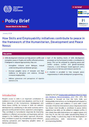 Policy brief: How Skills and Employability initiatives contribute to peace in the framework of the Humanitarian, Development and Peace Nexus | Vocational education and training - VET | Scoop.it