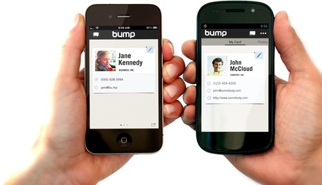 Bump : share contact information and photos by simply bumping two phones together | Time to Learn | Scoop.it