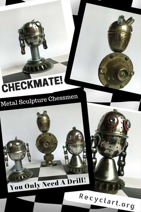 Metal Sculpture Recycled Chess Pieces | 1001 Recycling Ideas ! | Scoop.it