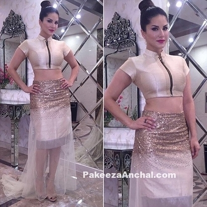 Sunny Leone In Crop Top & shimmer skirt by Jyoti Sachdev Lyer | Indian Fashion Updates | Scoop.it