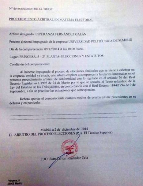 La árbitra del laudo solicitado por SAP impugnando las elecciones sindicales UPM 2014 cae por unas escaleras | Boletín resumen del año 2014. Pucherazo en las Sindicales UPM | Scoop.it