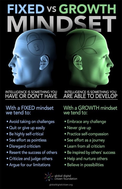 How to Tell If You Have a Fixed or a Growth Mindset [Infographic] via Lee Watanabe Crockett | Strictly pedagogical | Scoop.it