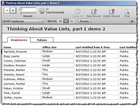 Thinking About Value Lists, part 1 | filemakerhacks | Filemaker Info | Scoop.it