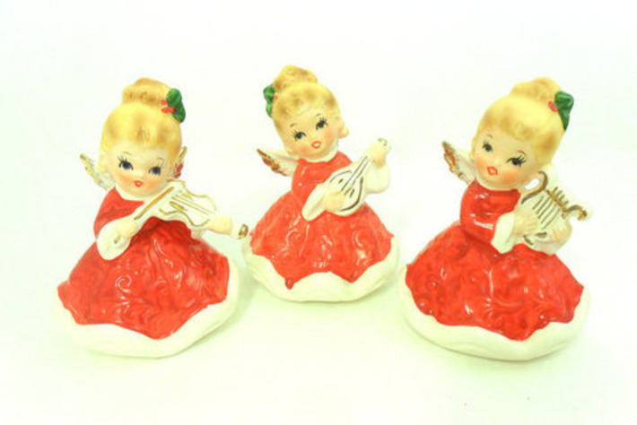 Lefton China Christmas Angels - Set of Three - Japan | Antiques & Vintage Collectibles | Scoop.it