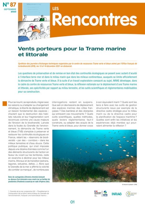 Vents porteurs pour la Trame marine et littorale - Rencontres n°87 | Biodiversité | Scoop.it