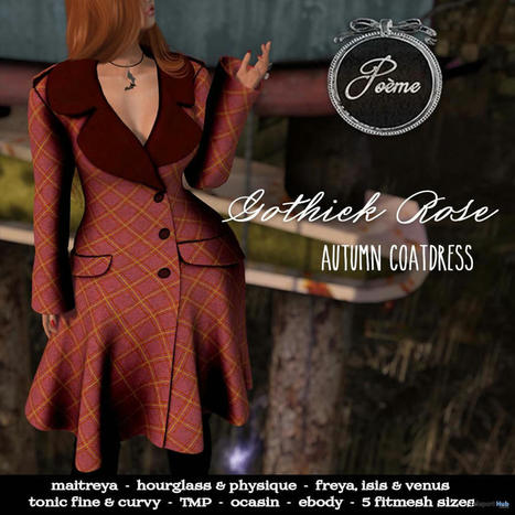 Gothick Rose Autumn Coatdress October 2022 Group Gift by {Poeme} | Teleport Hub - Second Life Freebies | Second Life Freebies | Scoop.it