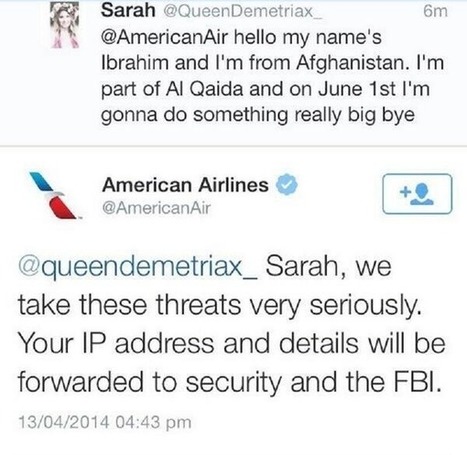 Une ado de 14 ans arretée pour avoir tweeté une "menace de terrorisme" à American Airlines | E-Réputation des marques et des personnes : mode d'emploi | Scoop.it