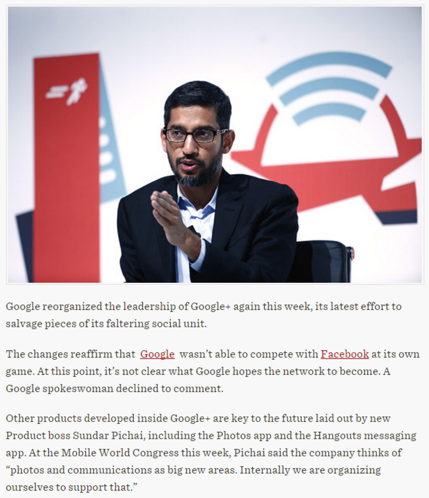 Google+, a Disappointment With a Purpose - WSJ | The MarTech Digest | Scoop.it