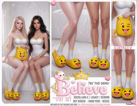 1797 Smily Slippers & Backpack July 2026 Group Gift by Believe | Teleport Hub - Second Life Freebies | Second Life Freebies | Scoop.it