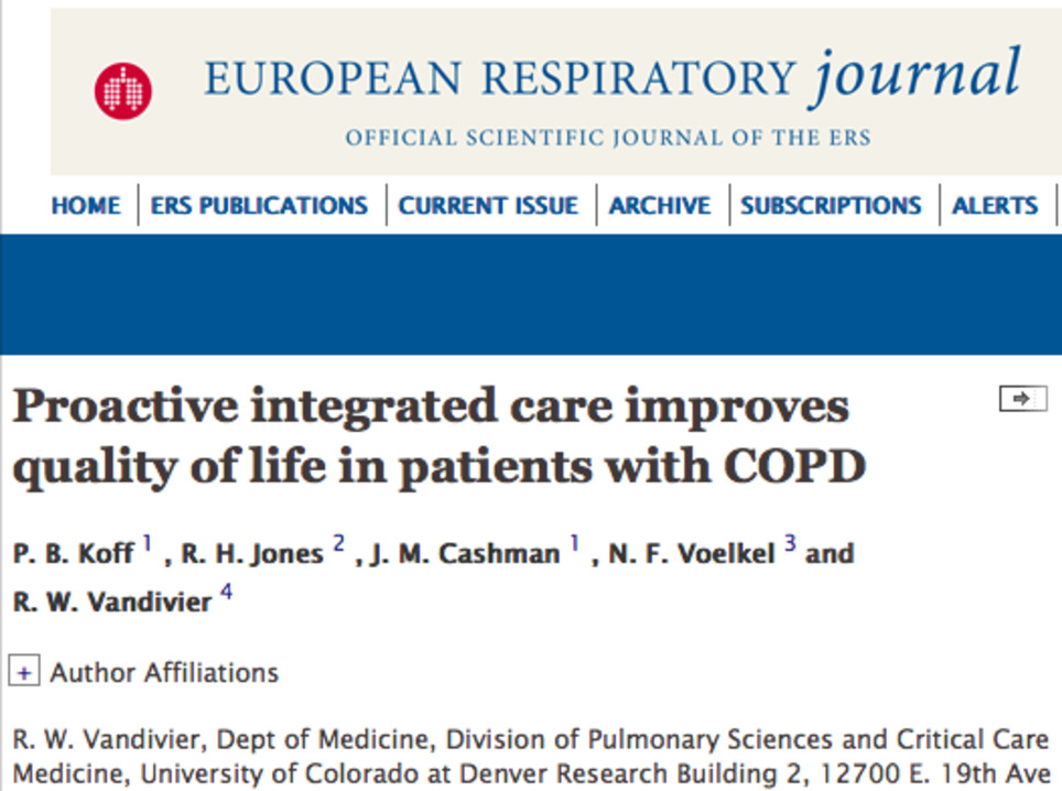 Proactive integrated care improves quality of life in patients with COPD | Patient Self Management | Scoop.it