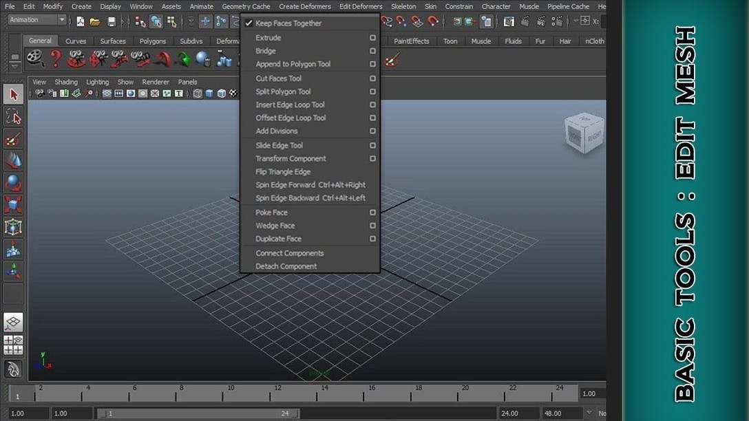 Autodesk Maya 2014 Beginner Edit Mesh Menu