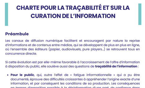 Charte de la traçabilité et sur la curation de l'information | DocPresseESJ | Scoop.it