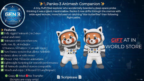 Panko-3 Animesh Companion March 2026 Group Gift by Scriptease | Teleport Hub - Second Life Freebies | Second Life Freebies | Scoop.it