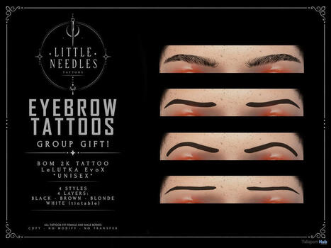 Eyebrow Tattoos May 2026 Group Gift by Little Needles | Teleport Hub - Second Life Freebies | Second Life Freebies | Scoop.it