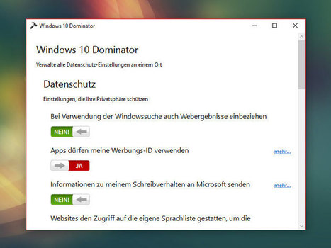 Windows 10 Dominator | #Datenschutz #Privacy #Freeware | Free Tutorials in EN, FR, DE | Scoop.it