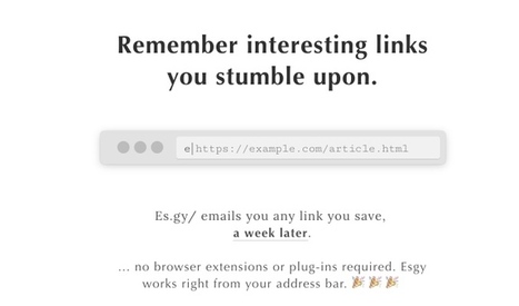 Esgy. Un mémo par email des liens que vous souhaitez revoir | Time to Learn | Scoop.it