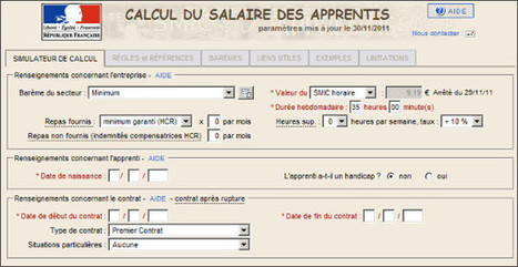 Logiciel gratuit 2011 Calcul du Salaire des Apprentis en Entreprise | Time to Learn | Scoop.it