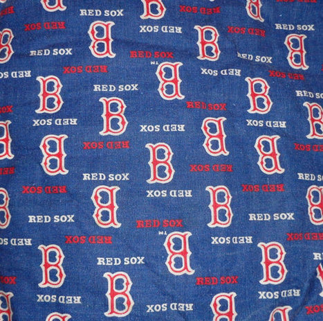 Red Sox cotton fabric blue mirror background material scrap remnant | Boston, you're my home | Scoop.it