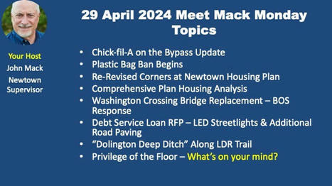 29 April 2024 Meet Mack Monday Meeting Summary | Newtown News of Interest | Scoop.it