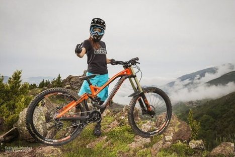 girl downhill mountain bike