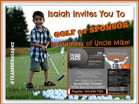 Isaiah Invites you to GOLF or SPONSOR In Memory of Uncle Mike! | T.E.A.M. Cure ALS Foundation 7th Annual Memorial Golf Tournament | #ALS AWARENESS #LouGehrigsDisease #PARKINSONS | Scoop.it