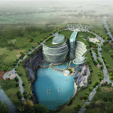 Cave hotel underway in water-filled Chinese quarry | Stage 5  Changing Places | Scoop.it