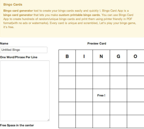 Bingo card generator - make and print your printable bingo cards | Digital Delights for Learners | Scoop.it