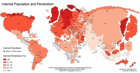 Carte de la population mondiale selon sa connexion à Internet | Libertés Numériques | Scoop.it