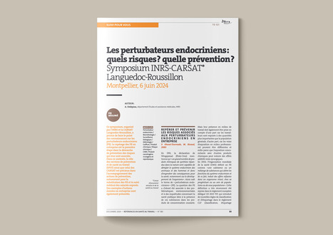 Les perturbateurs endocriniens : quels risques, quelle prévention ? Symposium INRS-CARSAT 6 juin 2024 | INRS | Prévention du risque chimique | Scoop.it