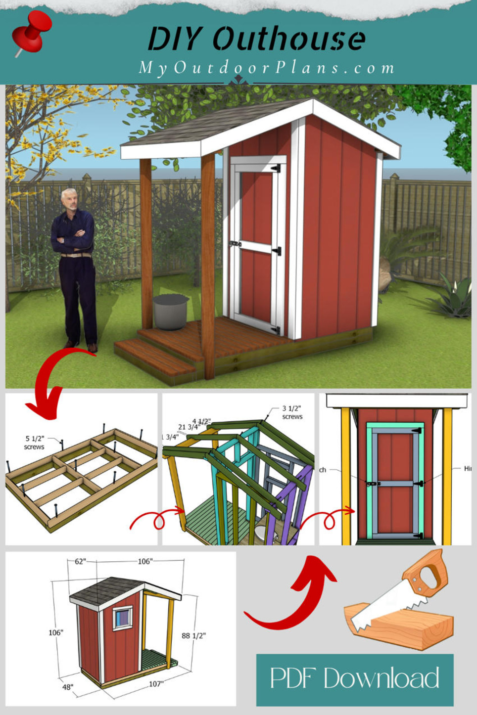 DIY Outhouse with Porch Plans | MyOutdoorPlans | Garden Plans | Scoop.it