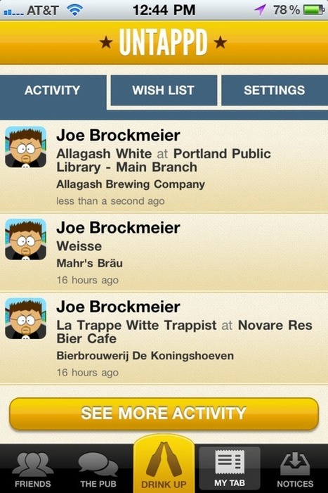 Untappd: At the Intersection of Social, Mobile, Data and Beer | There's Definitely an App for That. | Scoop.it