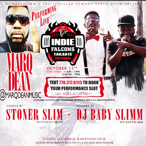 This Sunday MarqDean does the IndieFalconsTailgate again with DjBabySlim $ StonerSlim... #LetsGo | GetAtMe | Scoop.it
