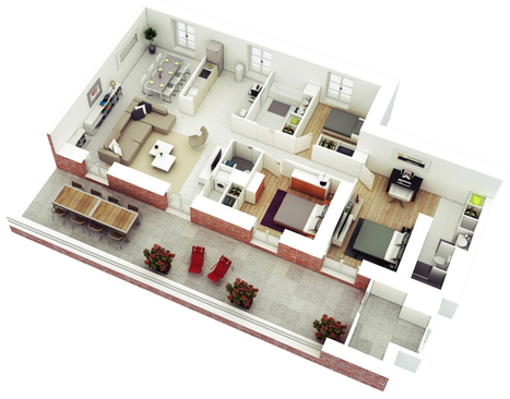 Desain Rumah Minimalis Modern 1 Lantai 3 Kamar