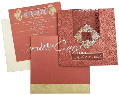 Red color laser cut Bismillah theme wedding card | Wedding Cards | Order Wedding Invitation Online | Scoop.it
