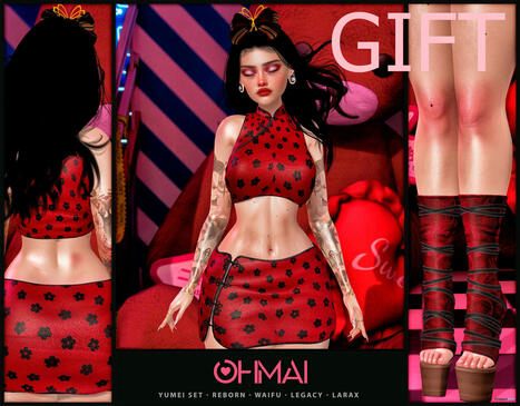 Yumemi Outfit Set Red August 2025 Group Gift by OHMAI | Teleport Hub - Second Life Freebies | Second Life Freebies | Scoop.it