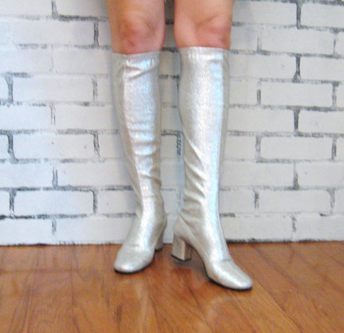 metallic gogo boots