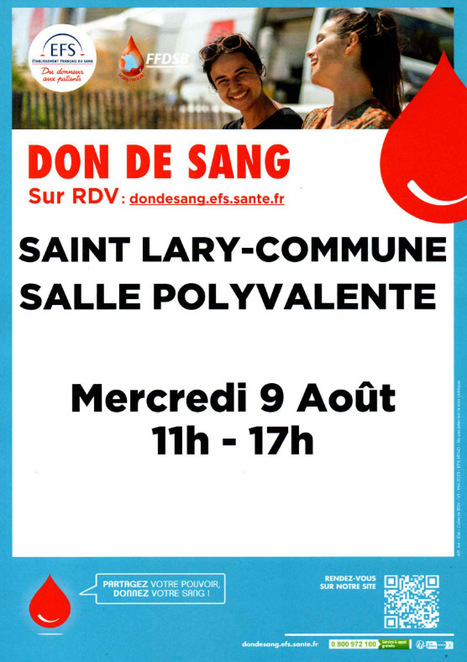 Collecte de sang à Saint-Lary le 9 août | Vallées d'Aure & Louron - Pyrénées | Scoop.it
