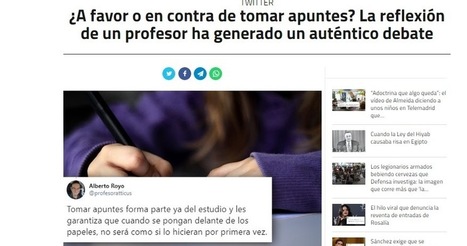 Profesor Atticus. Educación, política y sociedad: "¿A favor o en contra de tomar apuntes? La reflexión de un profesor ha generado un auténtico debate" | Educación, TIC y ecología | Scoop.it