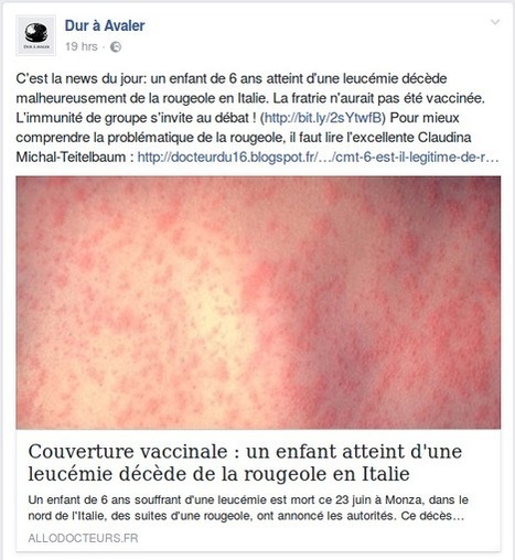 [France] De la difficult&eacute; de s'opposer aux recommandations sans &ecirc;tre un antivax... - Rougeole Epid&eacute;miologie | veille vaccination | Scoop.it